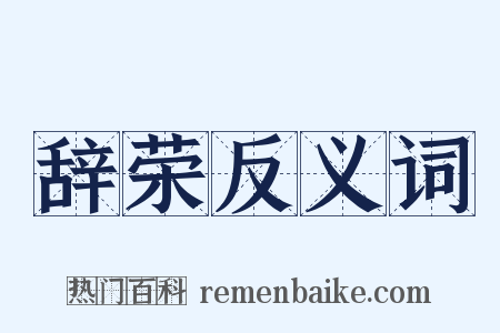 辞荣反义词是什么意思的图片